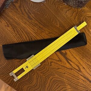 1965 Pickett Inc Yellow Slide Rule with Black Case made in USA